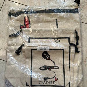 Brighton 3-Piece Cream Canvas Travel Bag Set.